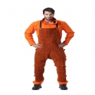 友盟AP-7236咖啡色單前幅連胸焊工服褲子